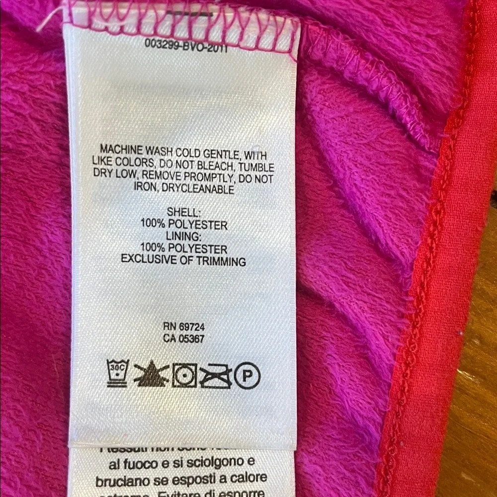 Columbia Full Zipper Fleece Jacket Pink w/Orange Trim Girls Size S EUC